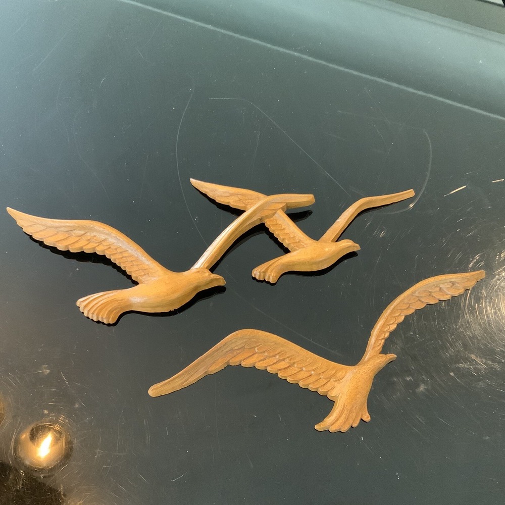 Homco Brown Flying Seagulls Wall Decor Set